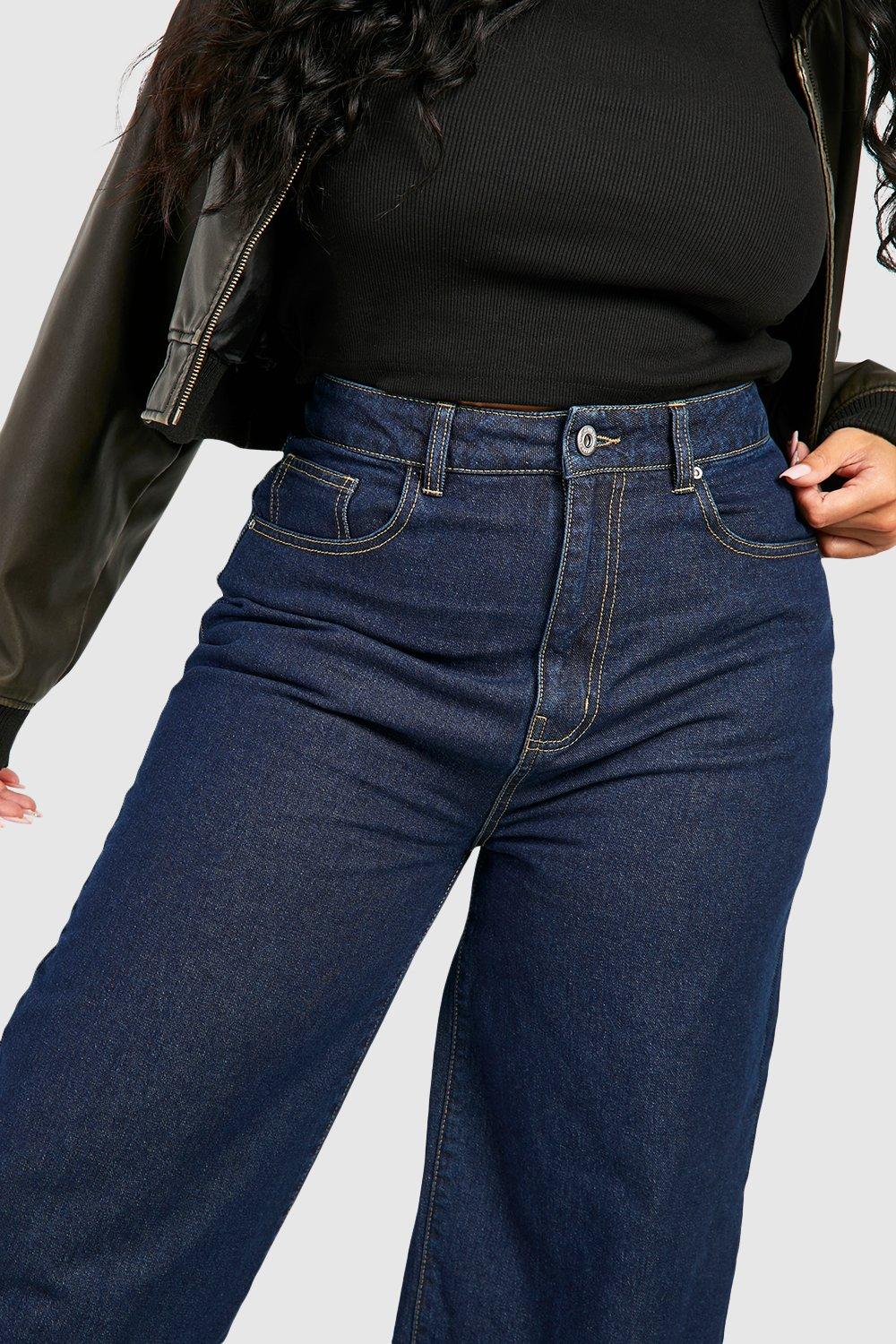 Plus size high waisted wide best sale leg jeans